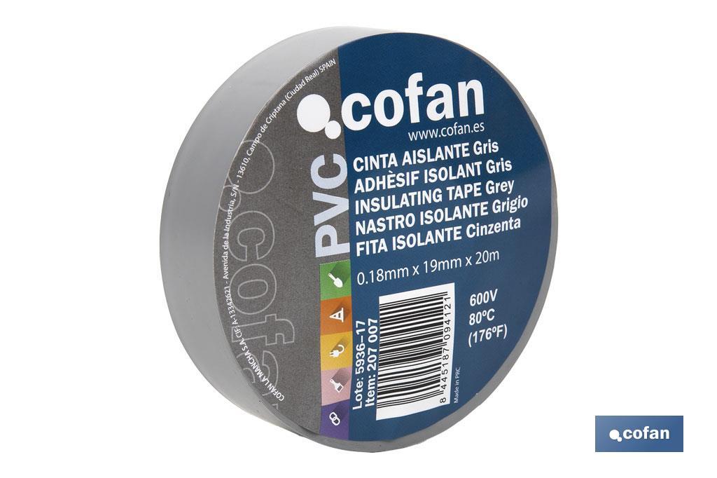 Fita isoladora | 180 microns | Cor Cinza | 19 mm x 20 metros