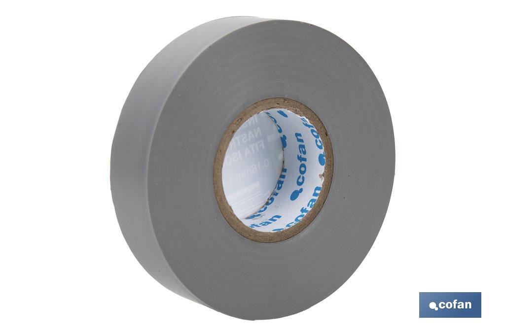 Fita isoladora | 180 microns | Cor Cinza | 19 mm x 20 metros