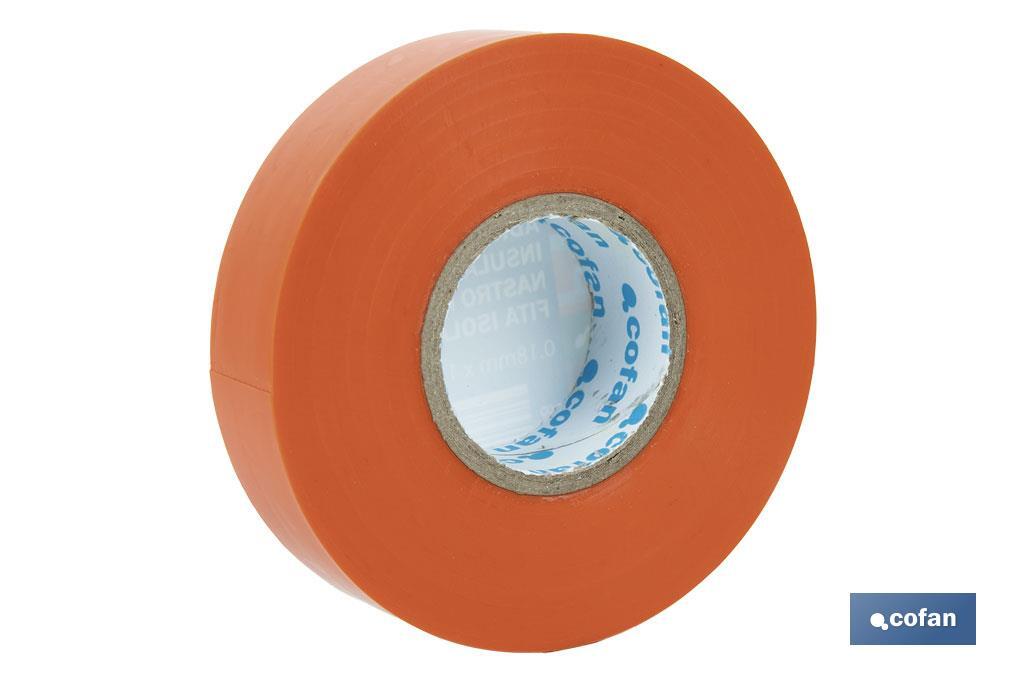 Fita isoladora | 180 microns | Cor Laranja | 19 mm x 20 metros