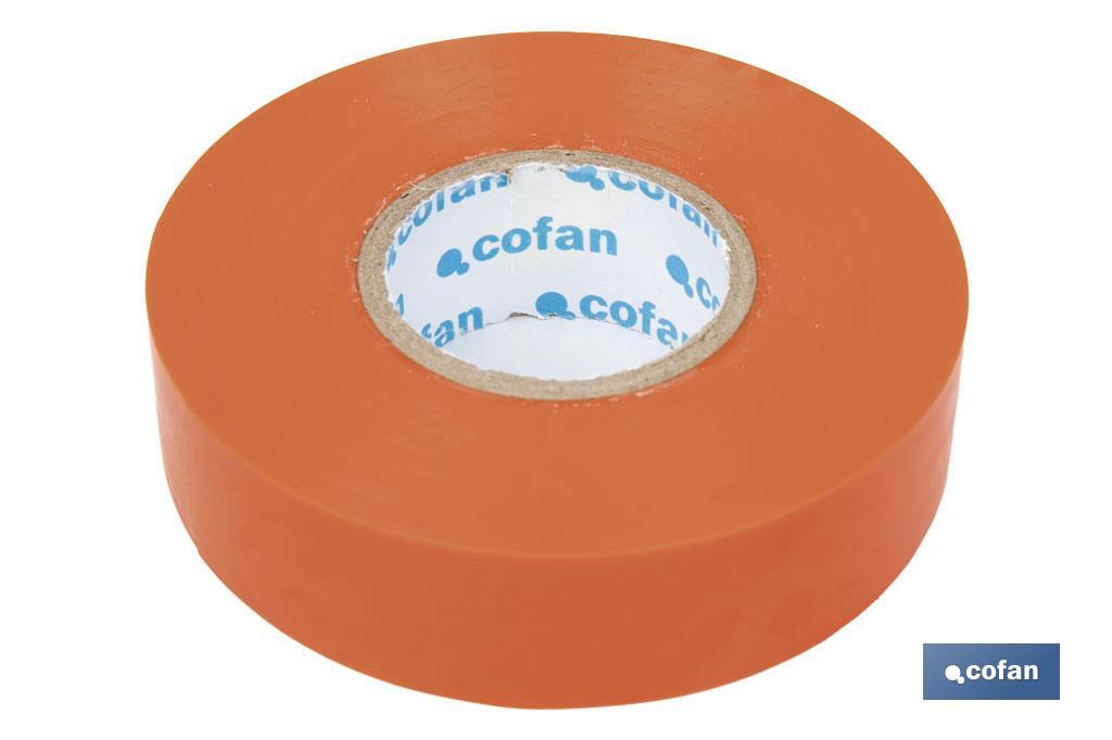 Fita isoladora | 180 microns | Cor Laranja | 19 mm x 20 metros