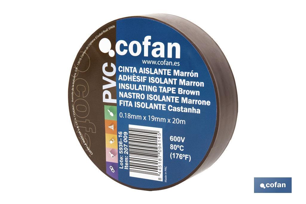 Fita isoladora | 180 microns | Cor Castanha | 19 mm x 20 metros