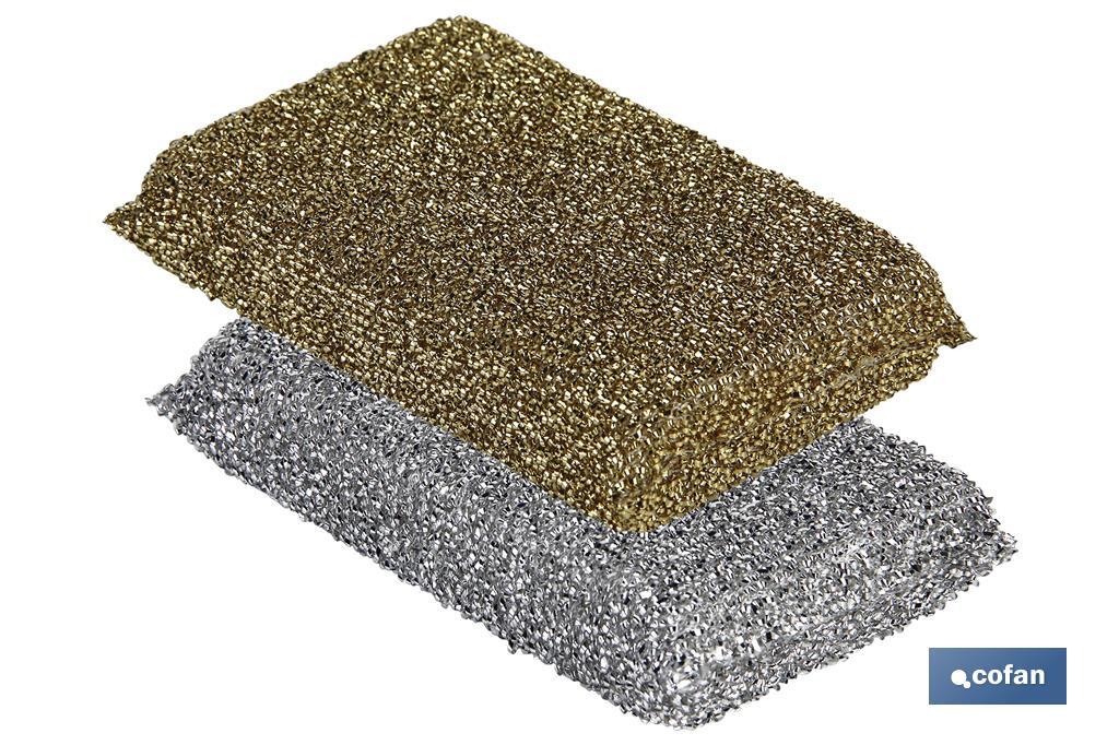 Pack de 2 multi esponjas em cor ouro e prata