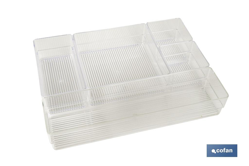 Set organizador de 5 peças I Medidas 30X23X8cm I cor transparente I venda unitária