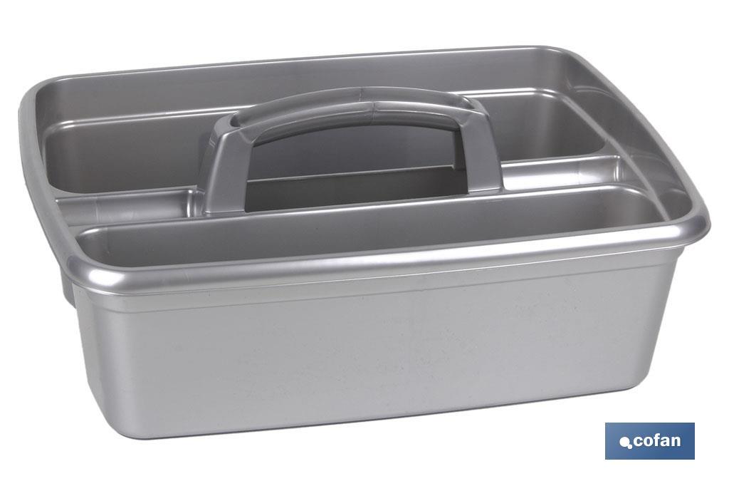 Organizador de limpeza | Cor Cinza | Medidas 39.5 x 29 x 16 cm