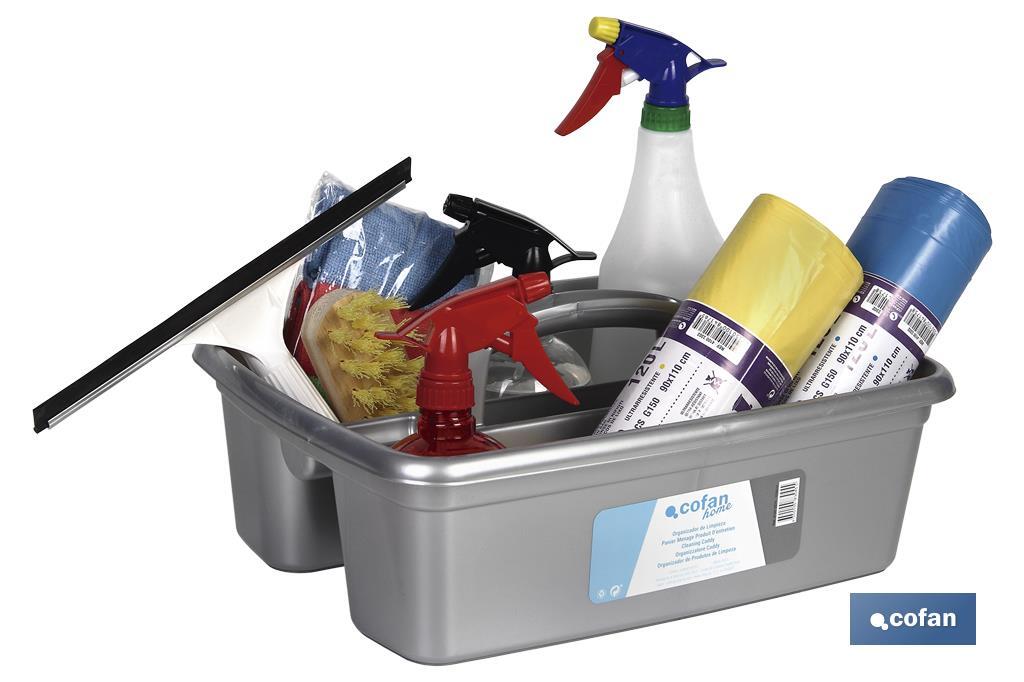 Organizador de limpeza | Cor Cinza | Medidas 39.5 x 29 x 16 cm