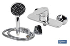 Conjunto de Banho que inclui: torneira Mono comando para duche, Suporte, Mangueira e Manípulo | Chuveiro para duche com 5 funções