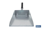 Pá de lixo metálica com cabo curto | Material: chapa galvanizada | Altura total de 7 cm