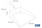 Pá de lixo metálica com cabo curto | Material: chapa galvanizada | Altura total de 7 cm
