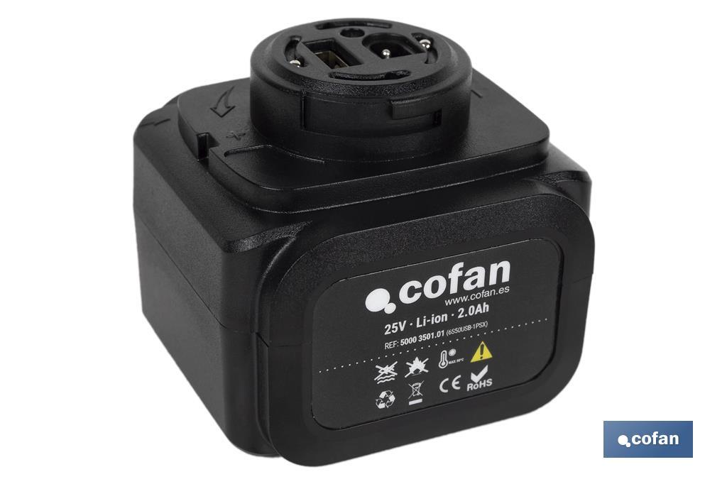 Bateria recarregável para tesouras de podaR | Potência: 25V 2.0 Ah