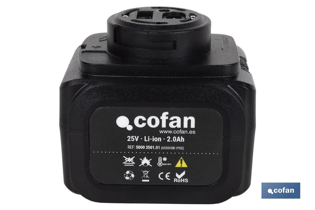 Bateria recarregável para tesouras de podaR | Potência: 25V 2.0 Ah