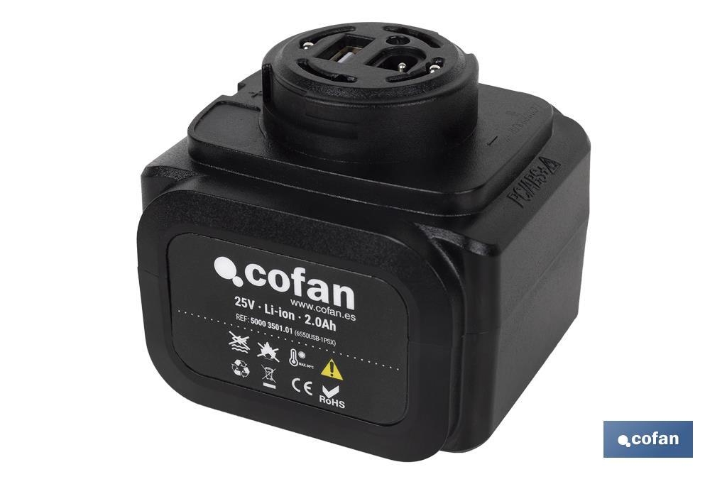 Bateria recarregável para tesouras de podaR | Potência: 25V 2.0 Ah