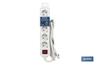 Base múltipla bipolar de 5 tomadas para fichas | Cabo de 1,4 m | Interruptor de ON/OFF