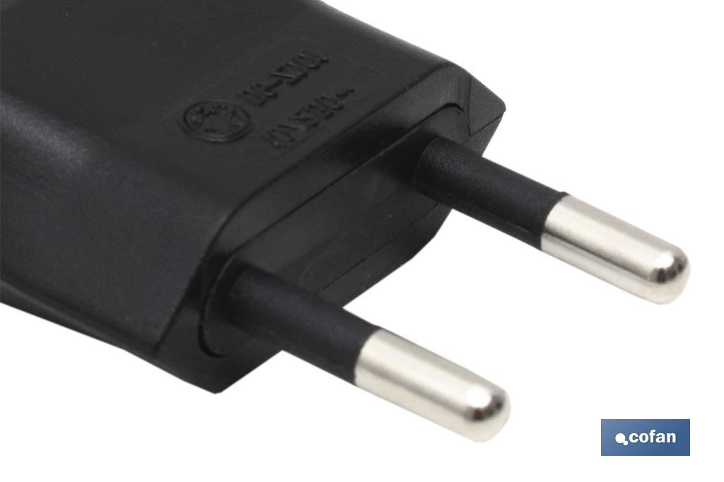 Ficha Bipolar | 10 A - 250 V | Cor Preta