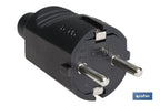 Ficha Bipolar Schuko de borracha | 16 A - 250 V | Cor Preta