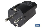 Ficha Bipolar Schuko de borracha | 16 A - 250 V | Cor Preta