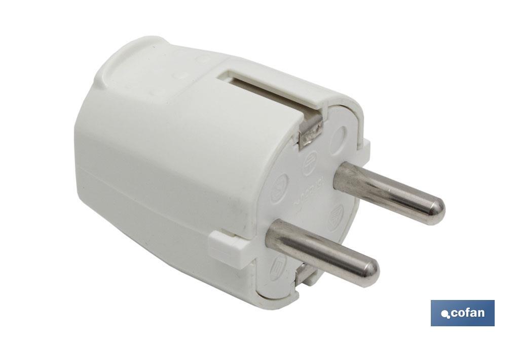 Ficha Bipolar Schuko | 16 A - 250 V | Cor Branca