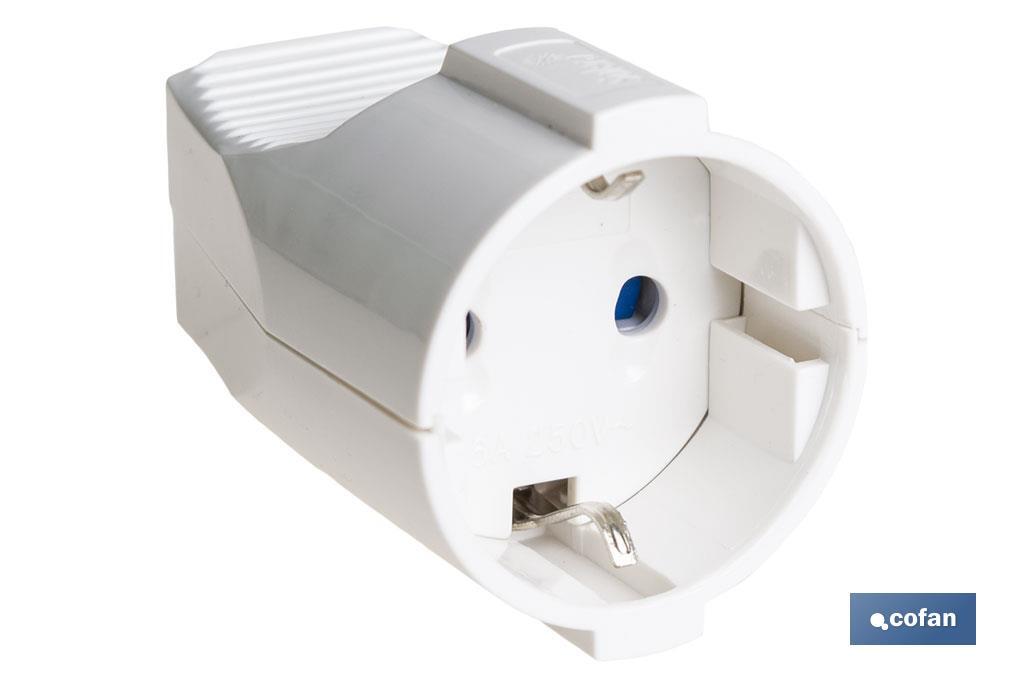 Ficha móvel bipolar Femea | Cor branca | 16 A - 250 V