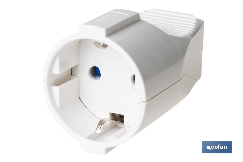 Ficha móvel bipolar Femea | Cor branca | 16 A - 250 V