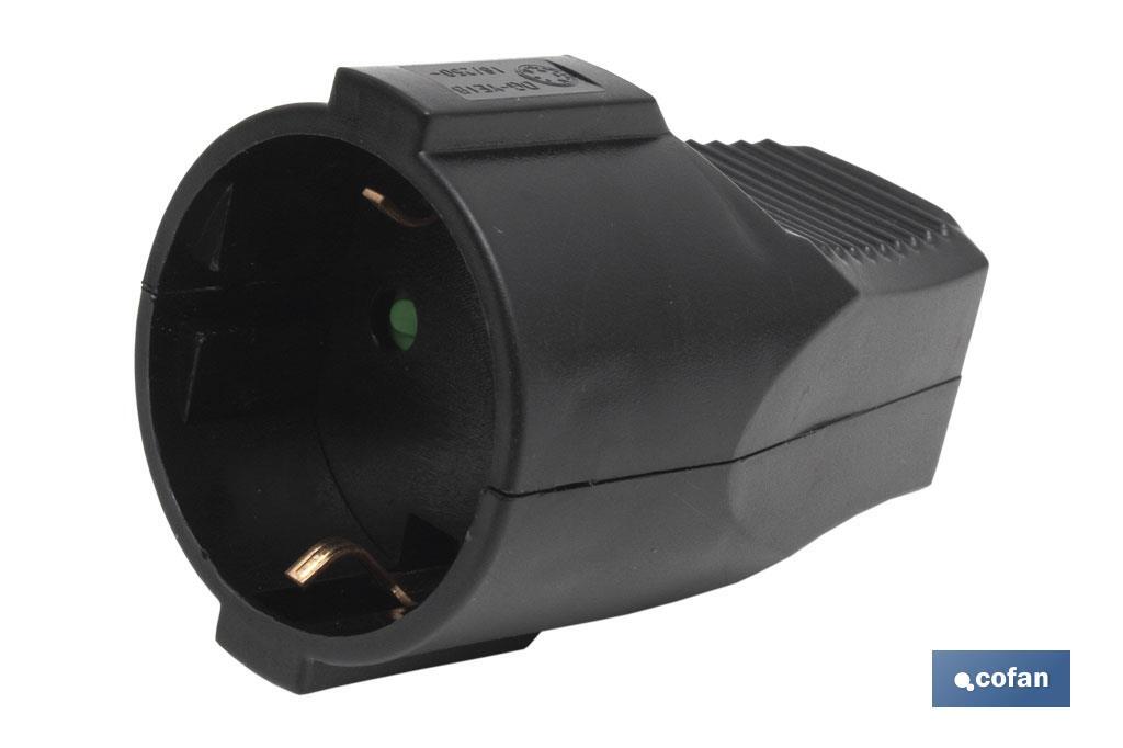 Ficha móvel bipolar Femea | Cor preta | 16 A - 250 V