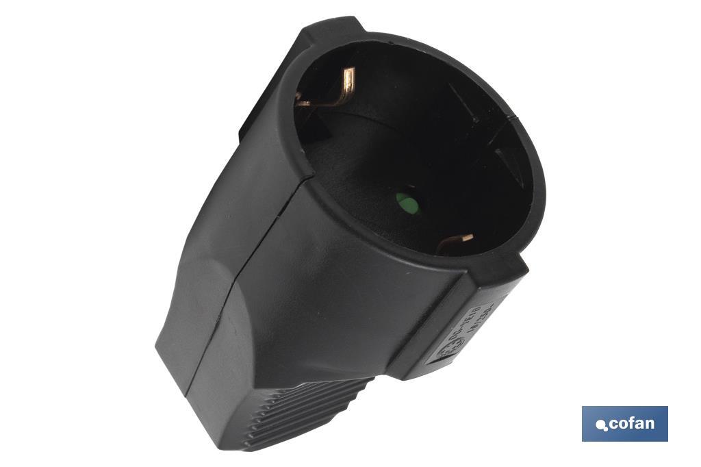 Ficha móvel bipolar Femea | Cor preta | 16 A - 250 V