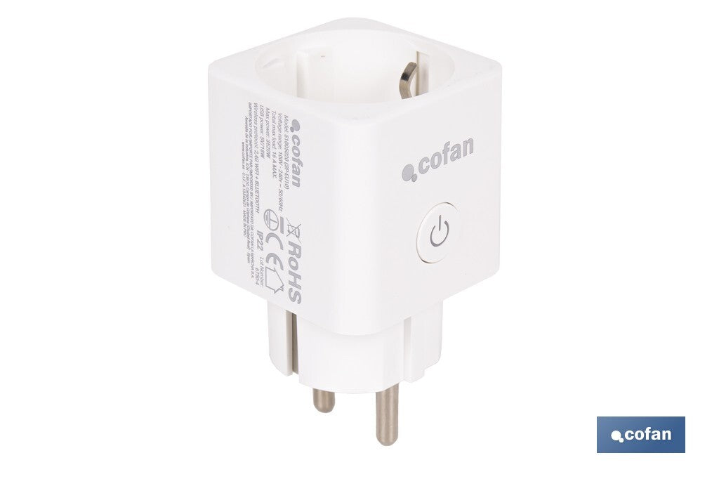 Ficha inteligente com ligação WiFi e Bluetooth | Aplicação Smart Life ou Tuya | Compatível com Alexa e Google | Controlo remoto | Com proteção infantil