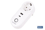 Ficha inteligente com USB e tipo C | Ligação WiFi e Bluetooth | Aplicação: Smart Life ou Tuya | Compatível com Alexa e Google | Controlo remoto, temporizador e segurança para crianças
