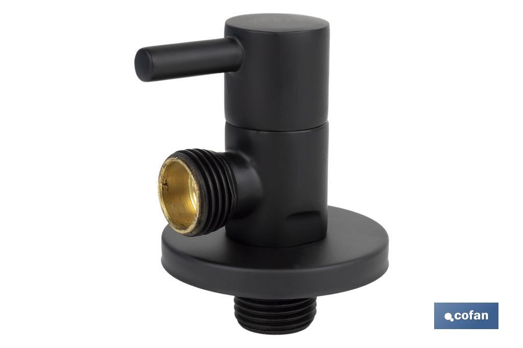Torneira de Esquadria Modelo Lux Negra| Sistema de abertura e fecho de 1/4 de volta | PN 16 bar | Cor: negro | Duas medidas