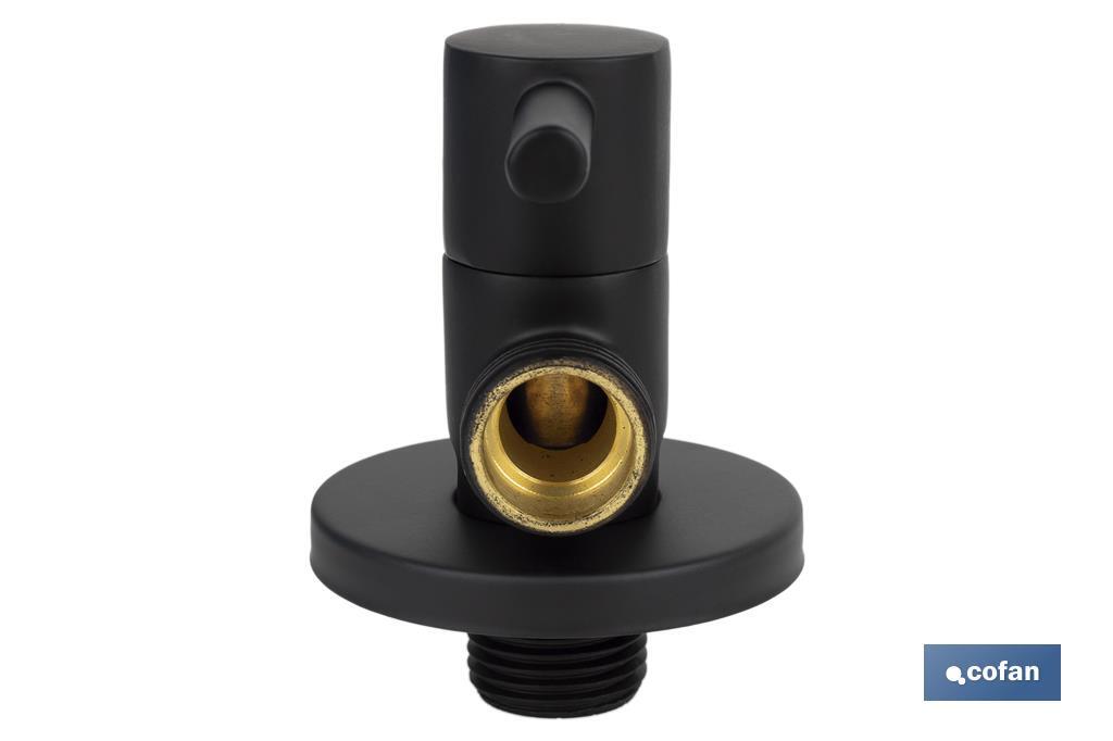Torneira de Esquadria Modelo Lux Negra| Sistema de abertura e fecho de 1/4 de volta | PN 16 bar | Cor: negro | Duas medidas
