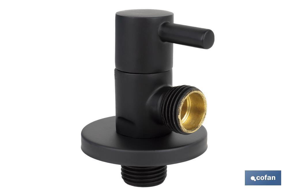 Torneira de Esquadria Modelo Lux Negra| Sistema de abertura e fecho de 1/4 de volta | PN 16 bar | Cor: negro | Duas medidas