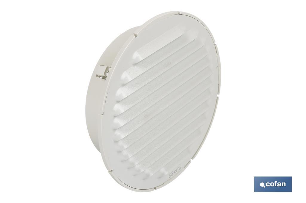 Grelha de Ventilação para Encastrar em Tubo| Fabricada em Aluminio Branco| 2 Medidas