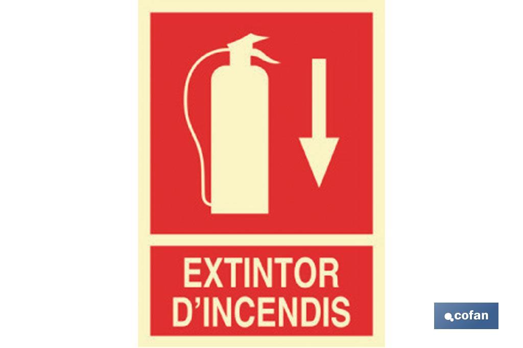 Extintor de incêndios Abaixo