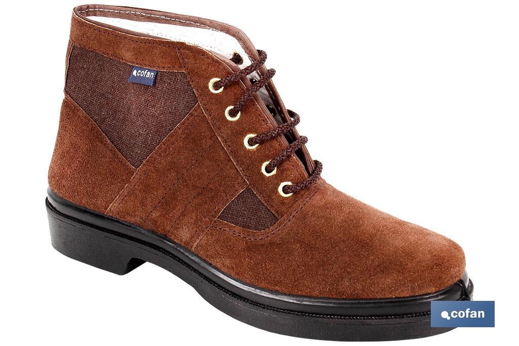 Bota de Camurça/Lona | Modelo Manglar | Cor Castanho | Sola de Borracha