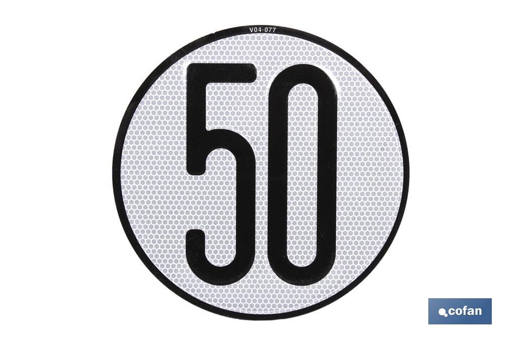 Placa V-4 limitação de velocidade (50 km/h)