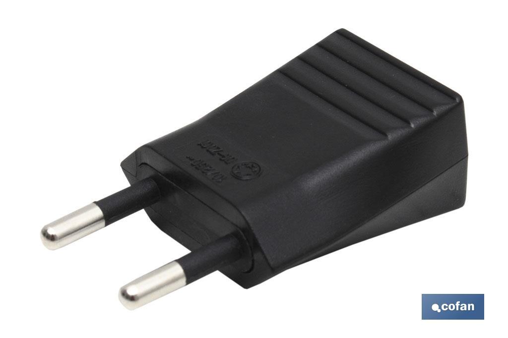 Ficha Bipolar | 10 A - 250 V | Cor Preta