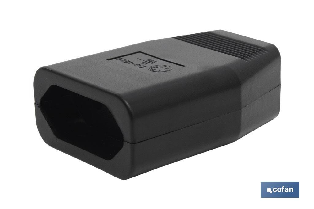 Ficha bipolar Femea | Cor preta | 10 A - 250 V