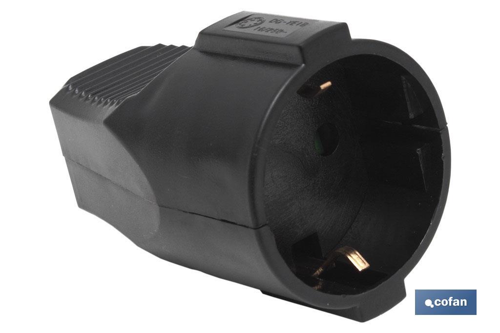 Ficha móvel bipolar Femea | Cor preta | 16 A - 250 V
