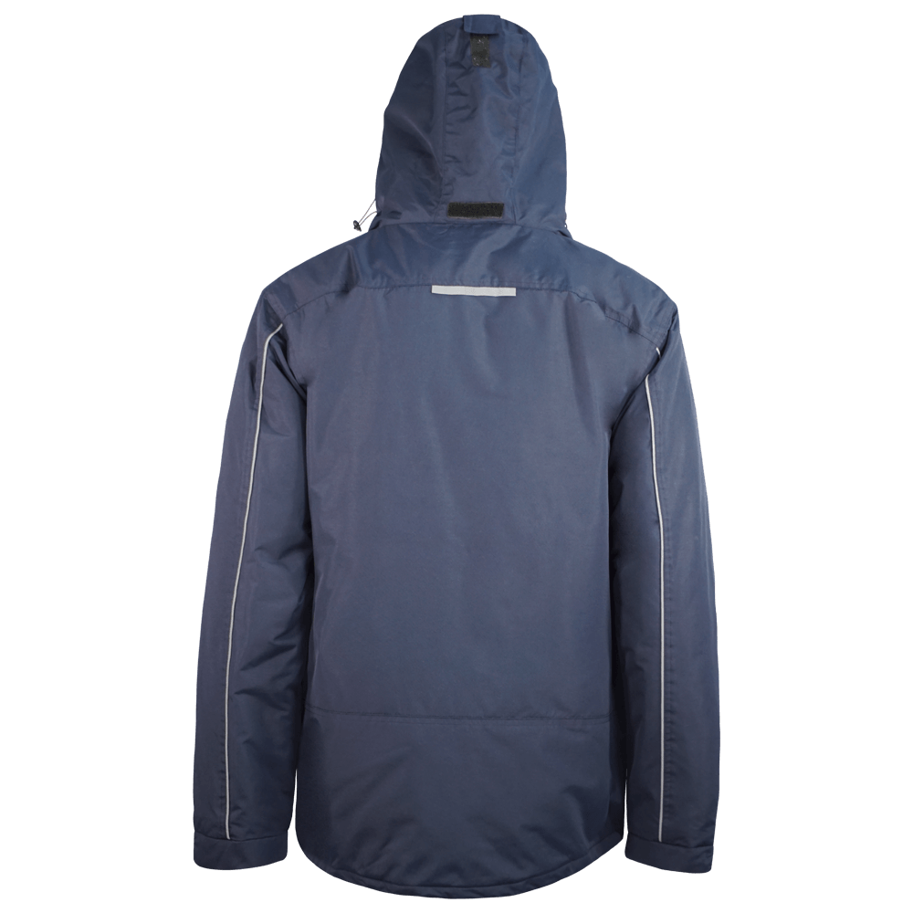 Parka ergonómica acolchoado e detalhes refletores